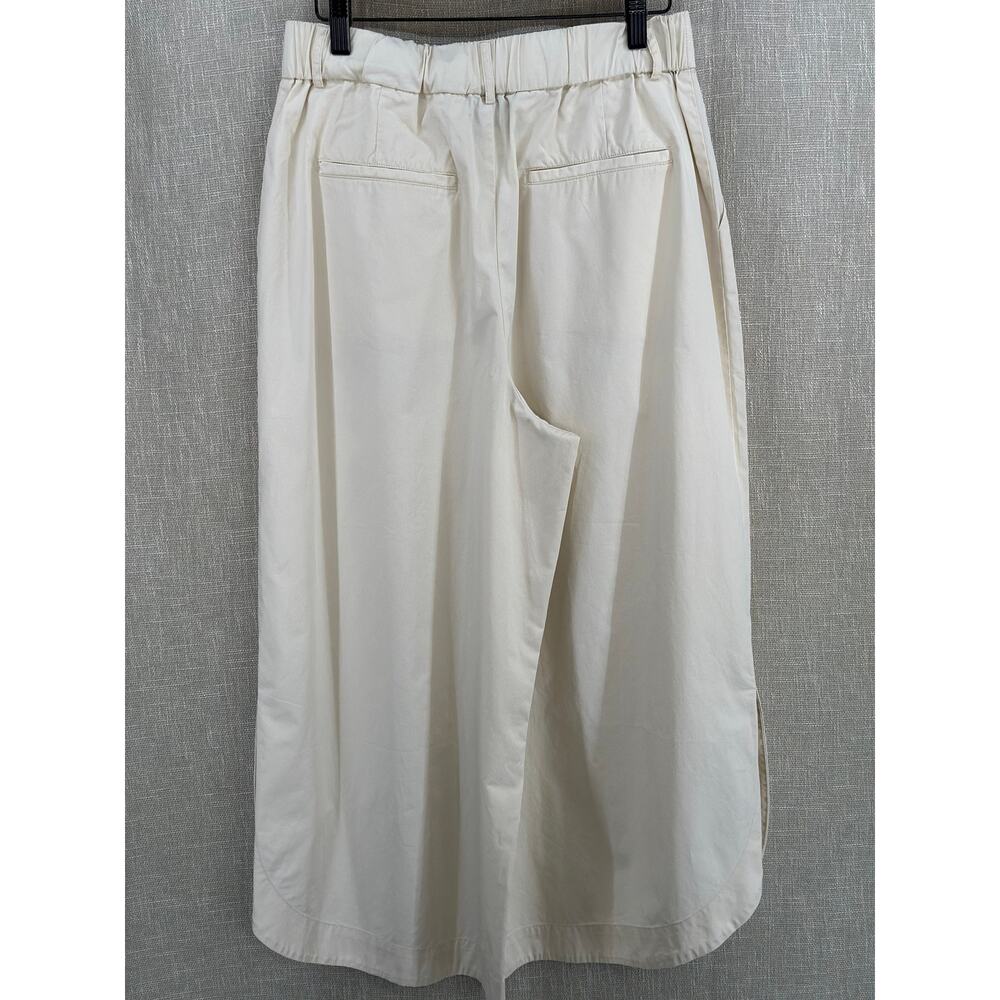 Mare by Anthropologie Wide Leg Culotte Cotton Pants Ivory Women's M High Rise - Picture 5 of 13